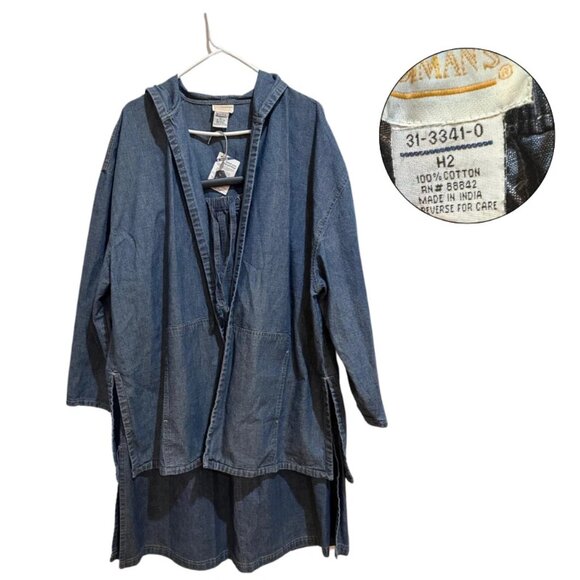 Roaman’s Denim Hooded Jacket & Maxi Skirt Set | Boho Cotton L - Picture 1 of 8